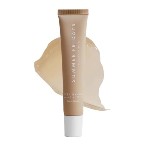 Summer Fridays Lip Butter Balm - Conditioning Lip Mask and Lip Balm for Instant Moisture, Shine and Hydration - Sheer-Tinted, Soothing Lip Care - Vanilla (.5 Oz)