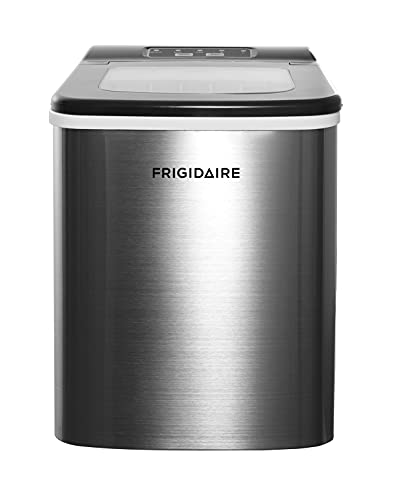 Frigidaire Compact Countertop Ice Maker, Makes 26 Lbs. Of Bullet Shaped Ice Cubes Per Day, Silver Stainless