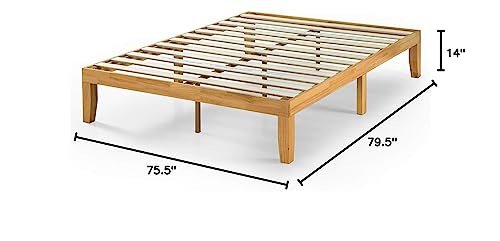 ZINUS Moiz Wood Platform Bed Frame / Wood Slat Support / No Box Spring Needed / Easy Assembly, Natural, King