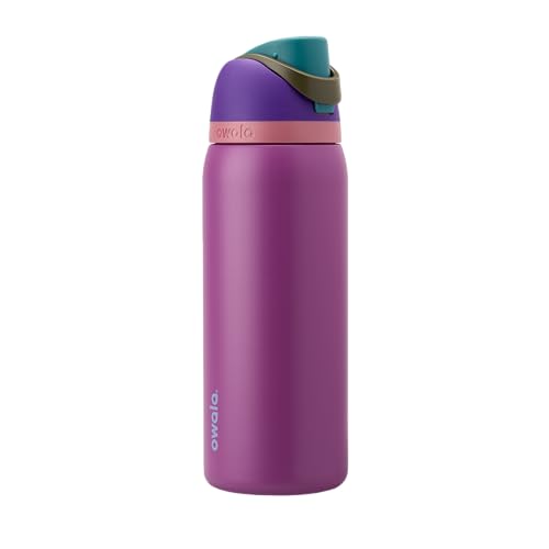 Owala FreeSip Insulated Stainless Steel Water Bottle with Straw for Sports and Travel, BPA-Free, 32-oz, Voodoo