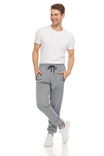 PURE CHAMP Mens 3 Pack Fleece Active Athletic Workout Jogger Sweatpants for Men with Zipper Pocket and Drawstring Size S-3XL (Large, Set 1)