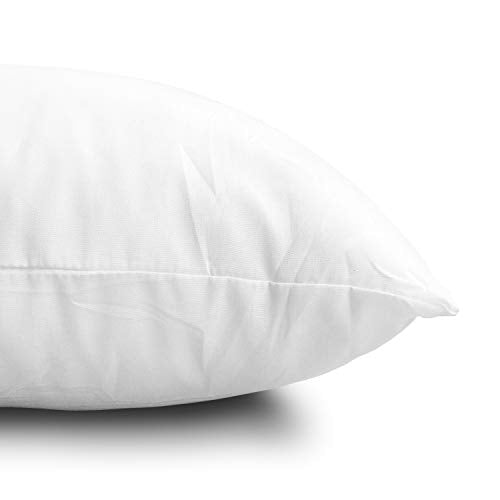 EDOW Throw Pillow Insert, Lightweight Soft Polyester Down Alternative Decorative Pillow, Sham Stuffer, Machine Washable. (White, 18x18)