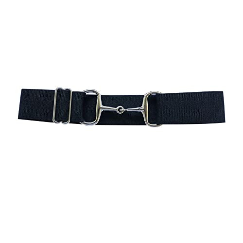 Dielianyi 1.5-inch Elastic Equestrian Belt Bit Buckle Leather Key Strap Equestrian Riding Belt for Horseback Riding Equestrian Sports