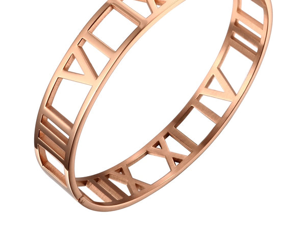 KRYSTALZ Fashion Roman Numeral Bracelet Stainless Steel Cross Zirconia Rose  Bangle for Women : Amazon.in: Jewellery