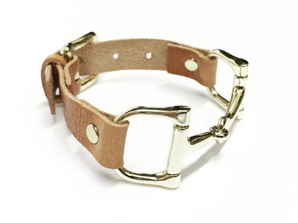 Handcrafted Leather Horse Snaffle Bit Bracelet D1556 | Ideana