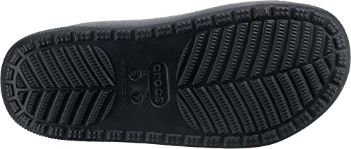 Crocs Unisex Classic Cozzzy Sandals, Fuzzy Slippers and Slides, Black/Black, 5 US Men