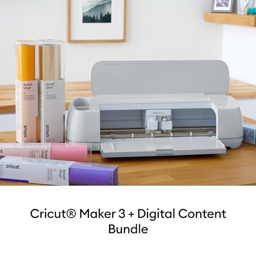 Cricut Maker in Blue & Digital Content Library Bundle - Smart Cutting  Machine - Cuts 300+ Materials, Home Decor & More, Bluetooth Connectivity