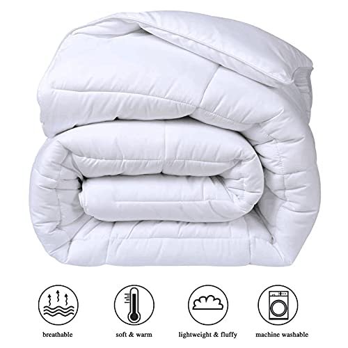 COHOME 2200 Series Queen Size Cooling Comforter Down Alternative Quilted Duvet Insert with Corner Tabs - All Season Soft Luxury Hotel Bedding Comforter - Winter Warm - Reversible - White