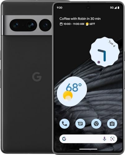 Google Pixel 7 Pro - 5G Android Phone - Unlocked Smartphone with Telephoto Lens, Wide Angle Lens, and 24-Hour Battery - 128GB - Obsidian (Renewed)