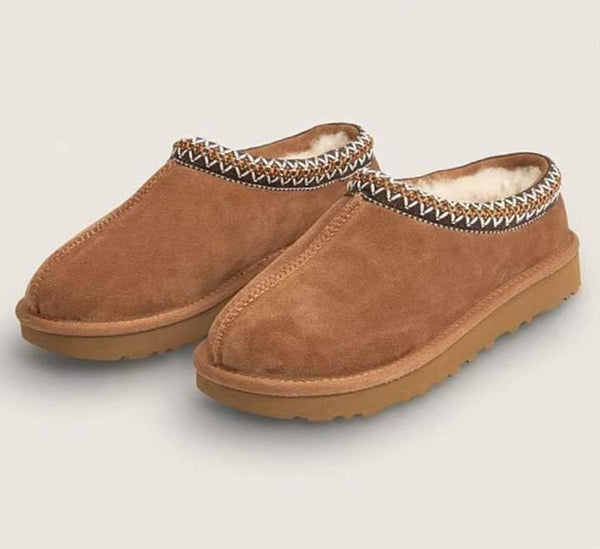 Women's Slipper Mini Boots For Women Tasman Slippers Suede Leather Indoor/Outdoor Comfy Fur Fleece Lined Short Ankle Boot Chestnut 8