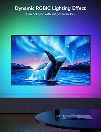 Govee TV LED Backlight, RGBIC TV Backlight for 55-70 inch TVs, Smart LED Lights for TV with Bluetooth and Wi-Fi Control, Works with Alexa & Google Assistant, Music Sync, 99+ Scene Modes, Adapter