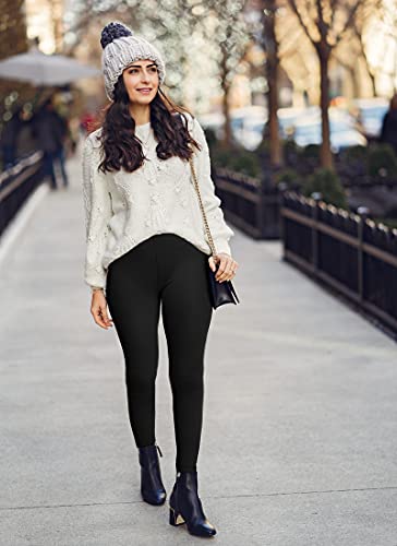 CHRLEISURE Women's Winter Warm Fleece Lined Leggings - Thick Velvet Tights Thermal Pants (Black, XS/S)