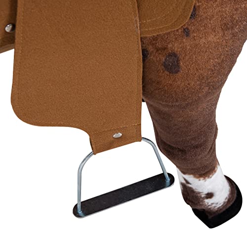 Qaba Sound-Making Ride On Horse for Toddlers 3-5, with Neighing and Galloping Sound, Stuffed Animal Horse Toy for Kids with Padding, Soft Feel, Brown