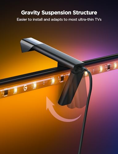 Govee TV Backlight 3 Lite with Fish-Eye Correction Function Sync to 55-65 Inch TVs, 11.8ft RGBICW Wi-Fi TV LED Backlight with Camera, 4 Colors in 1 Lamp Bead, Voice and APP Control, Adapter