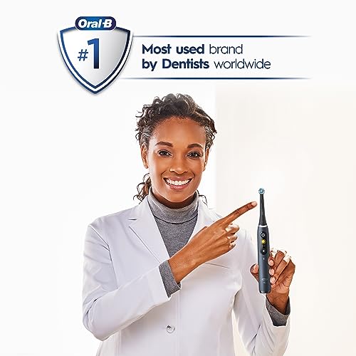 Oral-B iO Series 8 Electric Toothbrush with 2 Replacement Brush Heads and Travel Case, Rechargeable Toothbrush, Black Onyx