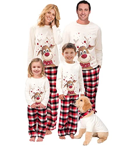 WephuPSho Family Christmas Pjs Matching Sets Baby Christmas Matching Jammies for Adults and Kids Holiday Xmas Sleepwear Set-Women(Style A, M)