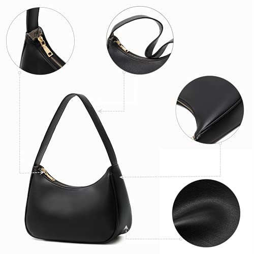 Amazon.com: Women's Clutch Soft Vegan Leather Hobo Top Handle Bag Small Tote  Purse (Black) : Clothing, Shoes & Jewelry