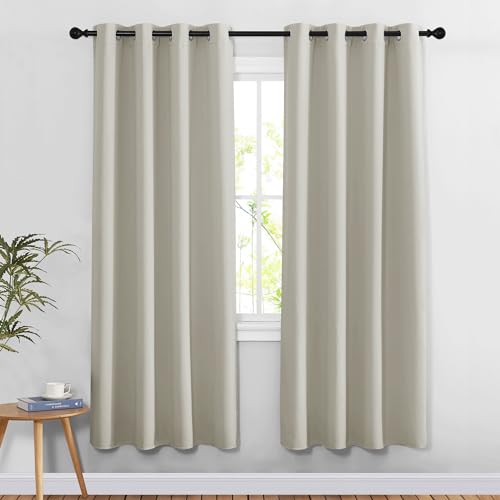NICETOWN Natural Doorway Curtains 78 inches Long for Bedroom, Grommet Window Treatment Thermal Insulated Privacy Blackout Curtains & Drapes for Living Room, Set of 2, W52 x L78