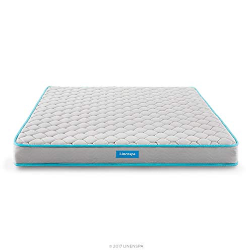 Linenspa 6 Inch Innerspring Twin Mattress with Foam Layer - Firm Feel - CertiPUR-US Certified - Mattress in a Box,White