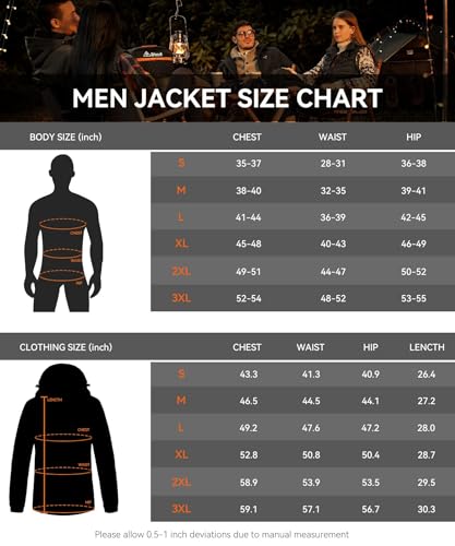 Men's Heated Jacket with Detachable Hood, Waterproof Winter Outdoor Heating Jackets for Men (Battery Pack Included) (as1, alpha, x_l, regular, regular, Black)