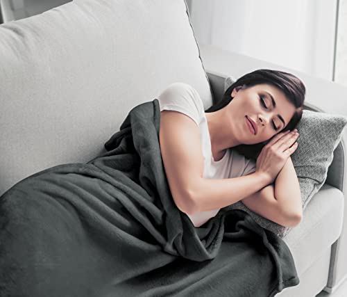 Utopia Bedding Fleece Blanket Full Size Grey 300GSM Luxury Fuzzy Soft Anti-Static Microfiber Bed Blanket (90x84 Inches)
