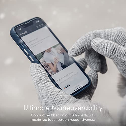 Moshi Digits Winter Gloves Touchscreen, Size S (15-17cm/5.9"-6.7"), Light Gray
