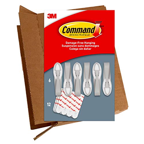 Command Cord Bundlers, Damage Free Hanging Cord Organizer, No Tools Cord Bundler for Hanging Electrical Cables in Dorm Rooms, 6 Gray Cord Bundlers and 12 Command Strips