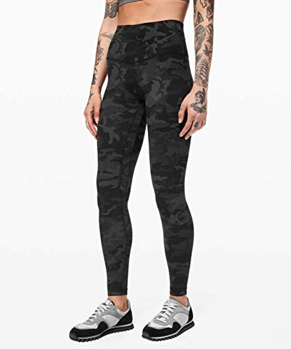 Lululemon Align Stretchy Full Length Yoga Pants - Women’s Workout Leggings, High-Waisted Design, Breathable, Sculpted Fit, 28 Inch Inseam, Incognito Camo Multi Grey, 12