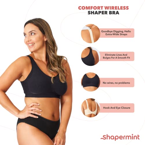SHAPERMINT Bras for Women - Womens Bras, Compression Bra, Wirefree Bra, from Small to Plus Size Bras for Women Nude