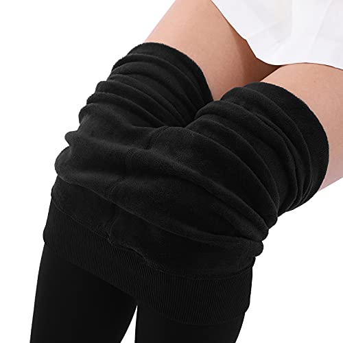 CHRLEISURE Women's Winter Warm Fleece Lined Leggings - Thick Velvet Tights Thermal Pants (Black, XS/S)