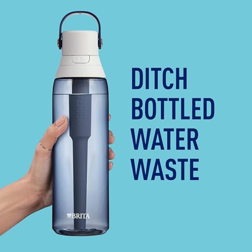 Brita Hard-Sided Plastic Premium Filtering Water Bottle, BPA-Free, Replaces 300 Plastic Water Bottles, Filter Lasts 2 Months or 40 Gallons, Includes 1 Filter, Kitchen Accessories, Night Sky - 26 oz.