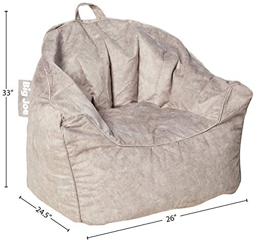 Big Joe Hug Bean Bag Chair, Gray Hyde, Faux Polyester Blend, 3 feet