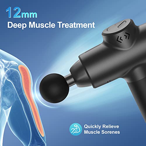 Massage Gun Deep Tissue, Quiet Percussion Muscle Back Neck Head Shoulder Body Hammer Massager for Athletes Pain Relief with 30 Speed Level