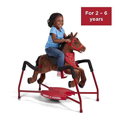 Radio Flyer Chestnut Plush Interactive Riding Horse Kids Ride On Toy, Toddler Ride On Toy For Ages 2-6 Years
