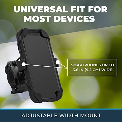 Roam Bike Phone Mount - Motorcycle Phone Mount- 360° Rotation with Universal Handlebar Fit for Bikes, Motorcycles, Scooters, Strollers - Mount Compatible w/All iPhone & Android Phones 4.5" to 6.7"
