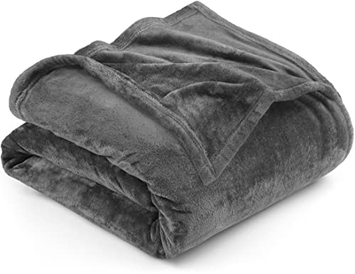 Utopia Bedding Fleece Blanket Full Size Grey 300GSM Luxury Fuzzy Soft Anti-Static Microfiber Bed Blanket (90x84 Inches)