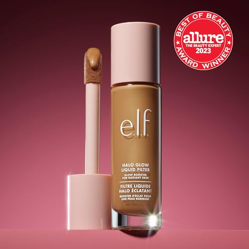 e.l.f. Halo Glow Liquid Filter, Complexion Booster For A Glowing, Soft-Focus Look, Infused With Hyaluronic Acid, Vegan & Cruelty-Free, 6 Tan/Deep