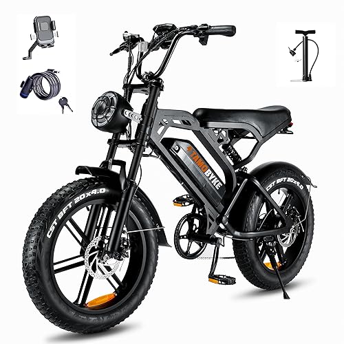 Tamobyke V20 Electric Bike, 750W/48V 15ah Lithuim Battery Ebike, 20'' Offroad Tire Mountain Electric Bike, 27-28mph Top Speed, Color Display, Throttle & Pedal Assist.