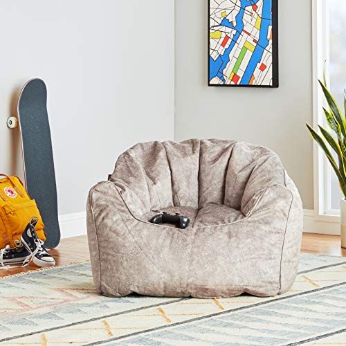 Big Joe Hug Bean Bag Chair, Gray Hyde, Faux Polyester Blend, 3 feet