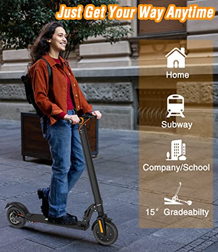 Electric Scooter,TODO Foldable Electric Scooter for Adults, Max 15MPH,8.5" Solid Tires,Range12-19Mile 400W(Peak) Powerful E-Scooter with Dual Brakes, Smart APP&Dual Brake System (Black)