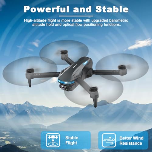 Drone with Camera for Adults, 1080P FPV Drones for kids Beginners with Upgrade Altitude Hold, Voice Control, Gestures Selfie, 90° Adjustable Lens, 3D Flips, 2 Batteries