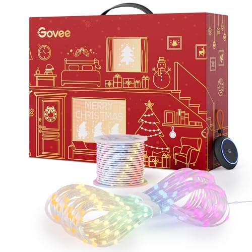 Govee Christmas Lights Set, Includes Curtain Lights, Christmas String Lights and Light Show Box, Christmas Decorations for Indoors and Outdoors, Christmas Light Show Kit, Preset Holiday Scene Modes