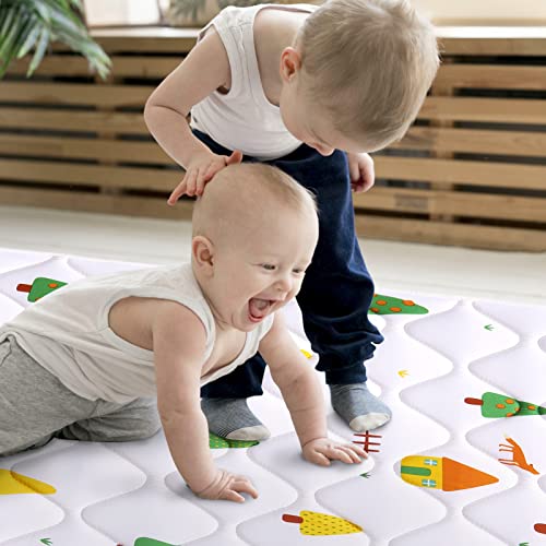 Premium Foam Baby Play Mat 50" X 50", Thick One-Piece Crawling, Odorless Floor Mat, Non-Slip Cushioned Baby Playmat for Infants,Babies,Toddlers. Machine Washable for Easy Care.