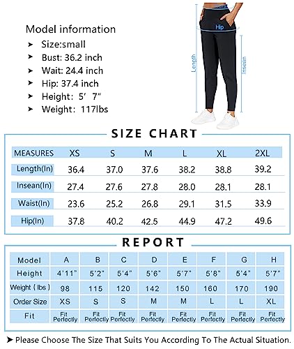 THE GYM PEOPLE Women's Joggers Pants Lightweight Athletic Legging Tapered Lounge Pants for Workout, Yoga, Running (X-Small, Black)