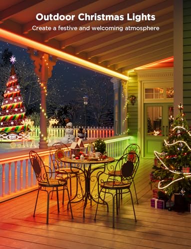 Govee RGBIC Pro Outdoor Strip Lights with Warm and Cold White, Christmas Decoration, 32.8ft WiFi Outdoor LED Eave Lights Waterproof, Outdoor Lights Work with Alexa, App Control for Eave, Stairs, Porch