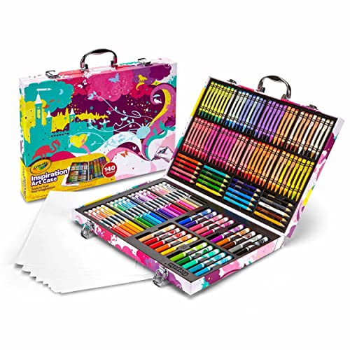 Crayola Inspiration Art Case Coloring Set - Pink (140ct), Art Set For Kids, Kids Drawing Kit, Art Supplies, Gift for Girls & Boys [Amazon Exclusive]