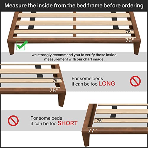 Continental Sleep, 0.68-Inch Heavy Duty Horizontal Mattress Support Wooden Bunkie Board/Bed Slats, King, Beige