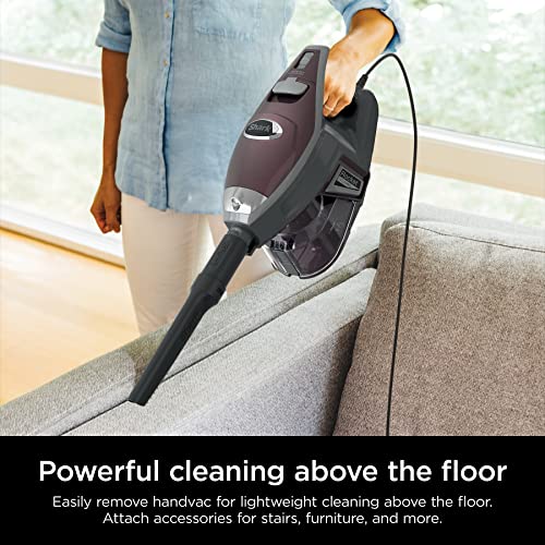 Shark HV322 Rocket Deluxe Pro Corded Stick Vacuum with LED Headlights, XL Dust Cup, Lightweight, Perfect for Pet Hair Pickup, Converts to a Hand Vacuum, with Pet Attachments, Bordeaux/Silver