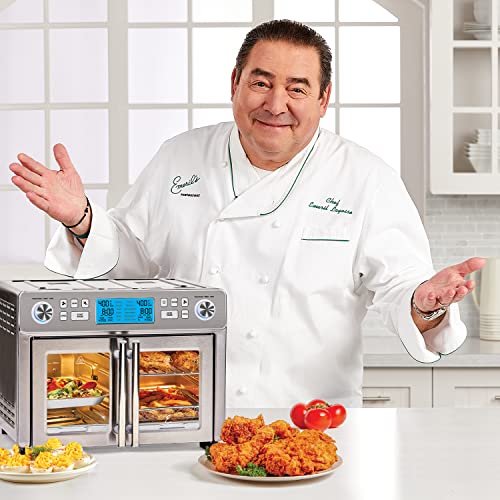 Emeril Lagasse Everyday French Door 360 Air Fryer, 25-QT Capacity, Dual Temperture Zone cooks 2 different ways, Stainless Steel