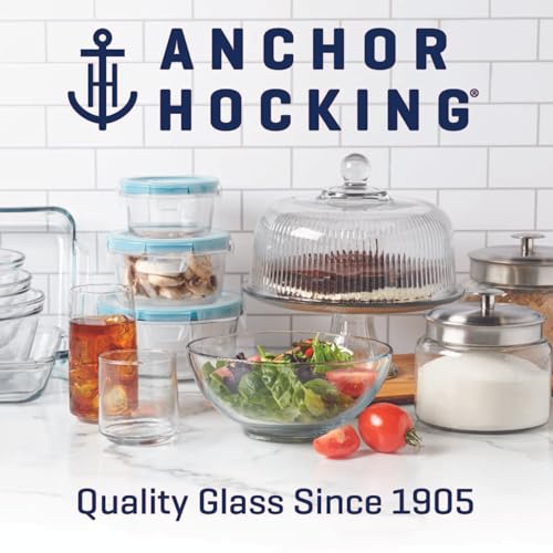 Anchor Hocking Heritage Hill 1/2 Gallon Glass Jar with Lid, Set of 2